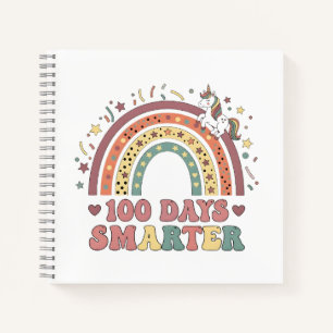100 Days Smarter Kids Girls Unicorn 100th Day of Notebook