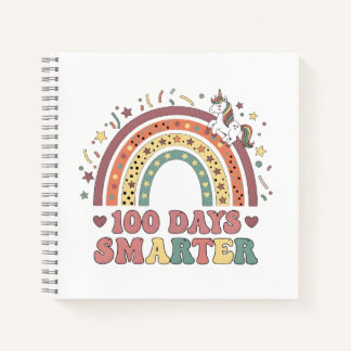 100 Days Smarter Kids Girls Unicorn 100th Day of Notebook