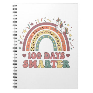 100 Days Smarter Kids Girls Unicorn 100th Day of Notebook