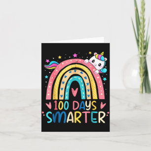 100 Days Smarter Kids Girls Unicorn 100th Day Of S Card