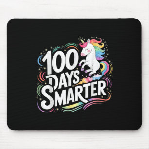 100 Days Smarter Kids Girls Unicorn 100th Day Of S Mouse Pad