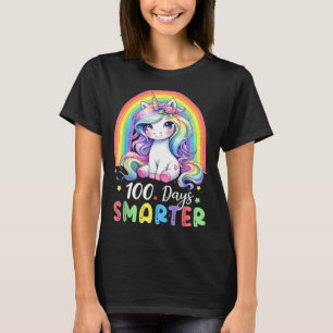 100 Days Smarter Kids Girls Unicorn 100th Day Of S T-Shirt