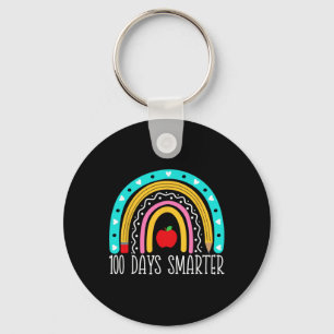 100 Days Smarter Kids Rainbow 100th Day Of School  Key Ring