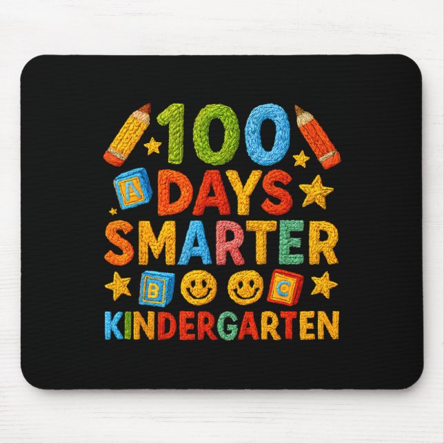 100 Days Smarter Kindergarten Milestone School Ach Mouse Pad (Front)