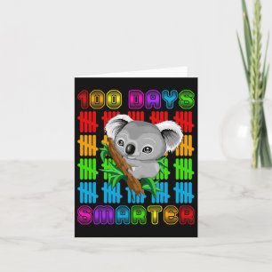 100 Days Smarter Koala Bear Lovers Happy 100th Day Card