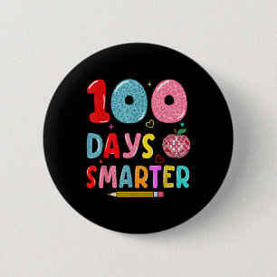 100 Days Smarter Leopard 100th Day Of School Girls 6 Cm Round Badge