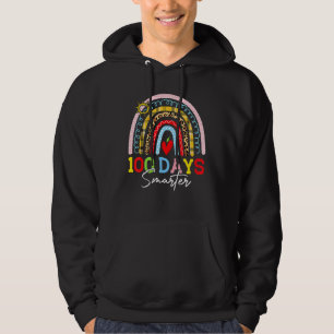 100 Days Smarter Leopard Rainbow 100th Day Of Scho Hoodie