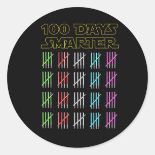 100 Days Smarter Light Happy 100th Day Of School S Classic Round Sticker