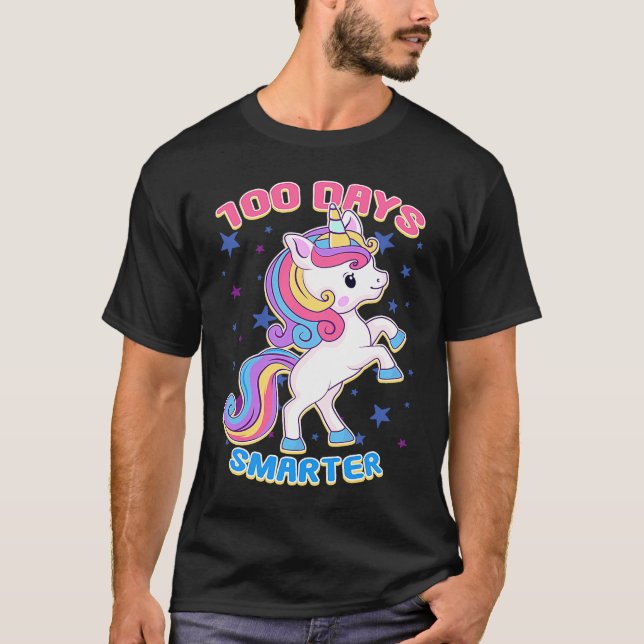 100 Days Smarter Magical Learning Unicorn Student  T-Shirt (Front)