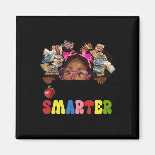 100 Days Smarter Melanin Afro Girls Kids 100th Day Magnet