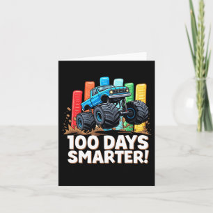 100 Days Smarter Monster Truck 100 Days Of School Card