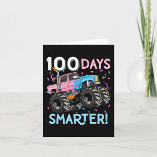 100 Days Smarter Monster Truck 100th Day Of School Card