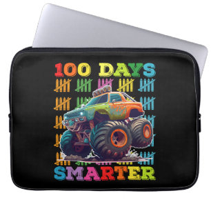 100 Days Smarter Monster Truck 100th Day School Laptop Sleeve
