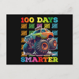 100 Days Smarter Monster Truck 100th Day School Postcard