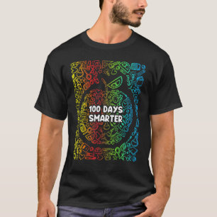 100 Days Smarter Of School Apple For Boys Girls. T-Shirt