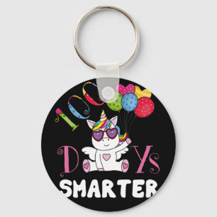 100 Days Smarter of School Unicorn Girls Costume Key Ring