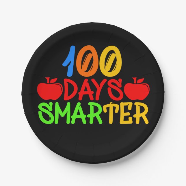 100 Days Smarter Paper Plate (Front)