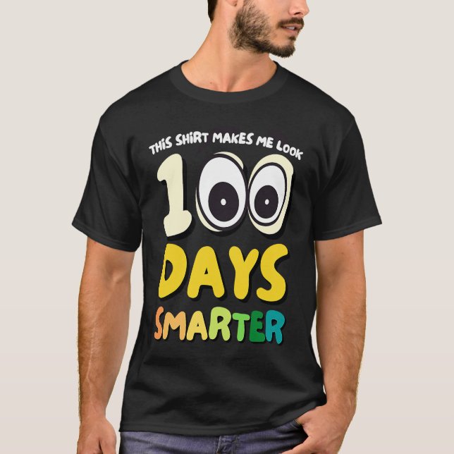 100 Days Smarter Preschool Kindergarten Elementary T-Shirt (Front)