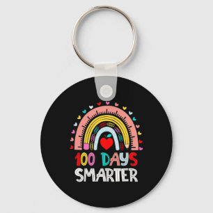 100 Days Smarter Rainbow 100th Day of School Teach Key Ring