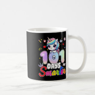 100 Days Smarter Rainbow Unicorn 100th Day Of Scho Coffee Mug