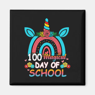 100 Days Smarter Rainbow Unicorn 100th Day Of Scho Magnet