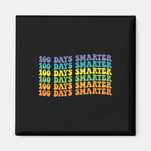 100 Days Smarter Retro Groovy Happy 100th Day Of S Magnet