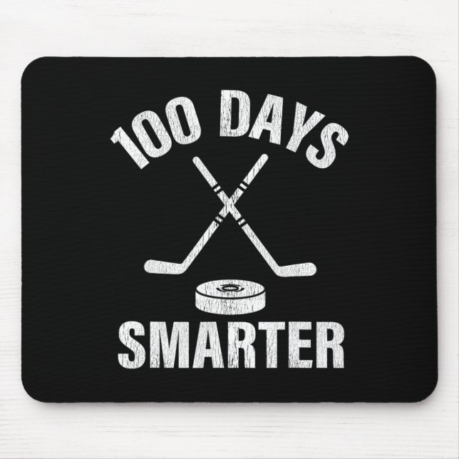 100 Days Smarter School Hockey Sport Teacher Stude Mouse Pad (Front)