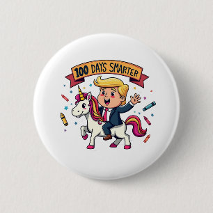 100 Days Smarter School Trump Inaguration Day 6 Cm Round Badge