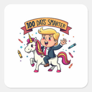 100 Days Smarter School Trump Inaguration Day  Square Sticker