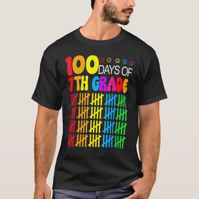 100 Days Smarter Seventh Grade 100th Day Of School T-Shirt (Front)