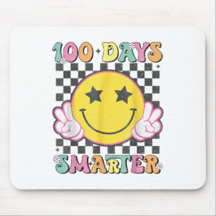 100 Days Smarter Smile Face 100th Day Of School Mouse Pad