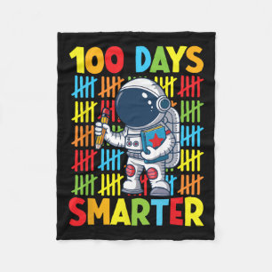 100 Days Smarter Space Astronaut 100th Day School Fleece Blanket