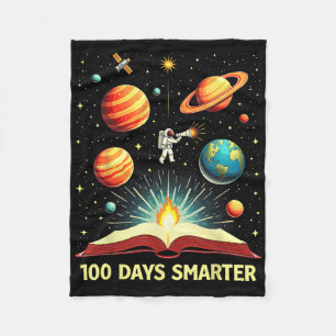 100 Days Smarter Space Astronaut 100th Day School Fleece Blanket