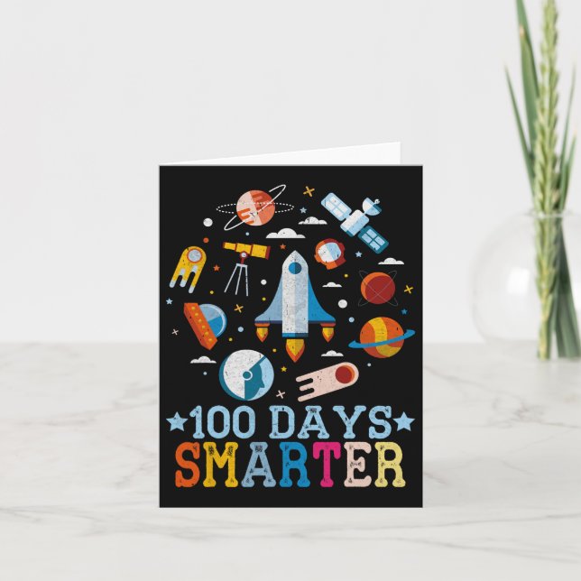 100 Days Smarter Space Astronaut  Card (Front)