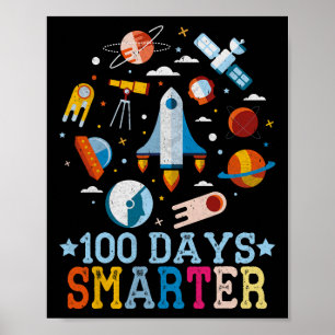 100 Days Smarter Space Astronaut  Poster