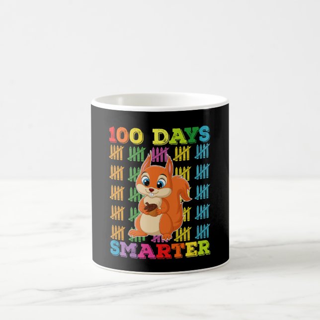 100 Days Smarter Squirrel 100th Day Of School Coffee Mug (Center)