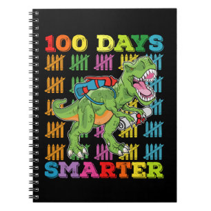 100 Days Smarter T Rex Dinosaur 100th Day School Notebook