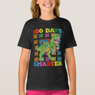 100 Days Smarter T Rex Dinosaur 100th Day School T-Shirt