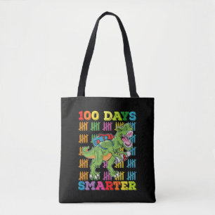 100 Days Smarter T Rex Dinosaur 100th Day School Tote Bag