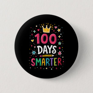 100 Days Smarter Teacher 100th Day Of School Kids 6 Cm Round Badge