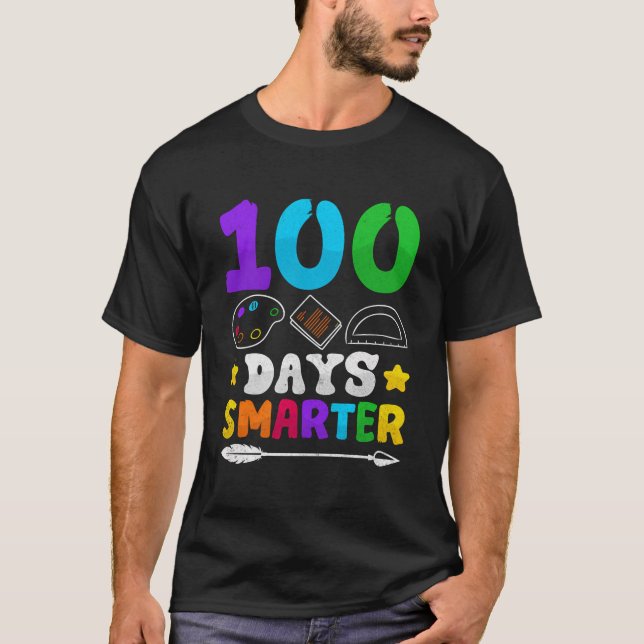 100 Days Smarter Teacher 100Th Day Of School T-Shirt (Front)