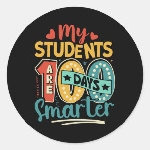 100 Days Smarter Teacher Costume 100th Day Of Scho Classic Round Sticker