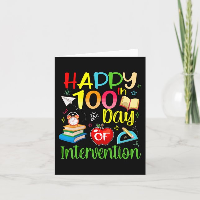 100 Days Smarter Teacher Happy 100th Day Of Interv Card (Front)