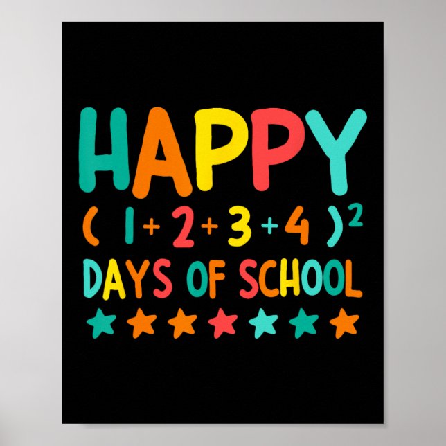 100 Days Smarter Teacher Math Formular 100th Day O Poster (Front)