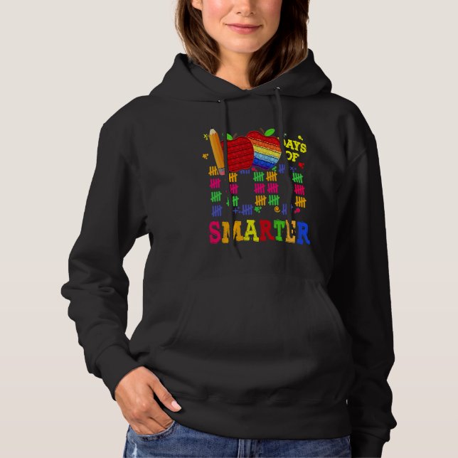 100 Days Smarter Teacher Student Happy 100th Day O Hoodie (Front)