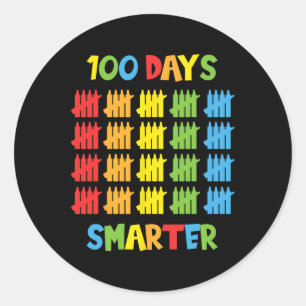 100 Days Smarter Teachers Kids Child 100th Day Of Classic Round Sticker