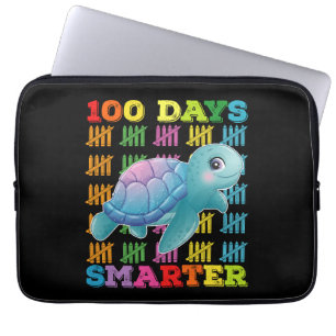 100 Days Smarter Turtle 100th Day Of School Laptop Sleeve