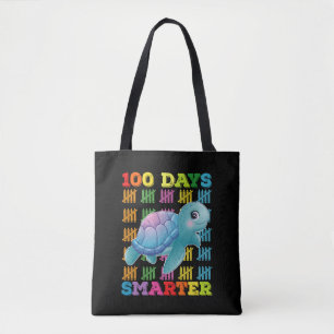 100 Days Smarter Turtle 100th Day Of School Tote Bag