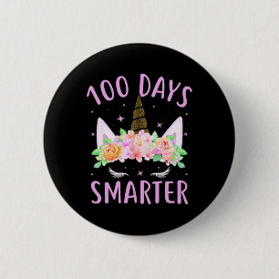 100 Days Smarter Unicorn Kids Costume 100th Day Of 6 Cm Round Badge