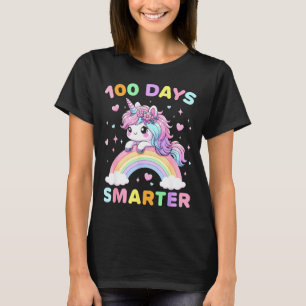 100 Days Smarter Unicorrn 100th Day Of School Kids T-Shirt
